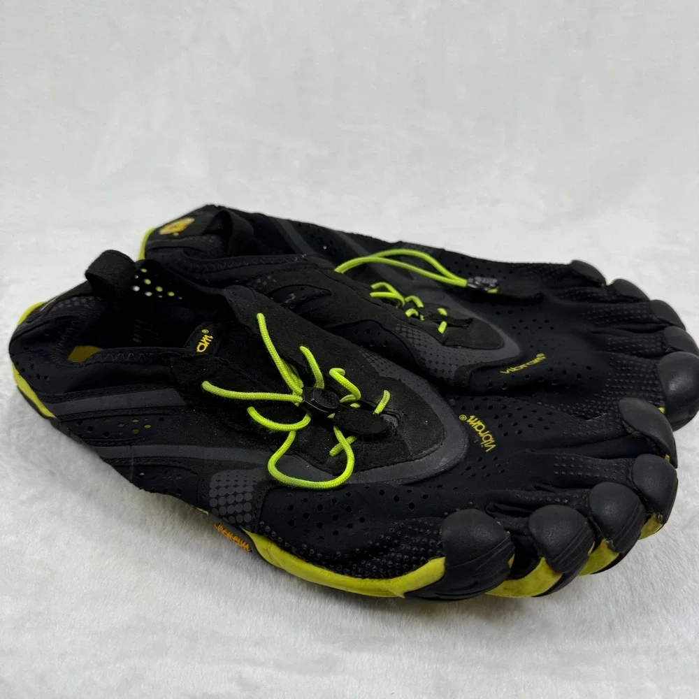 Vibram FiveFingers V-Run Men‎ Black Yellow Minimalist Running Shoes 12-12.5